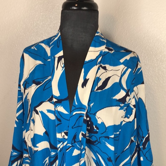 2/$30 NEW Catherines Duster Size 3X Alfresco Blue Black White Artsy Plus Size - Picture 5 of 15